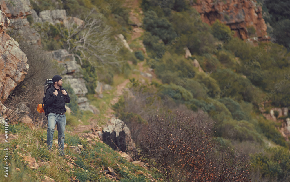 Obraz premium mountain trekking man