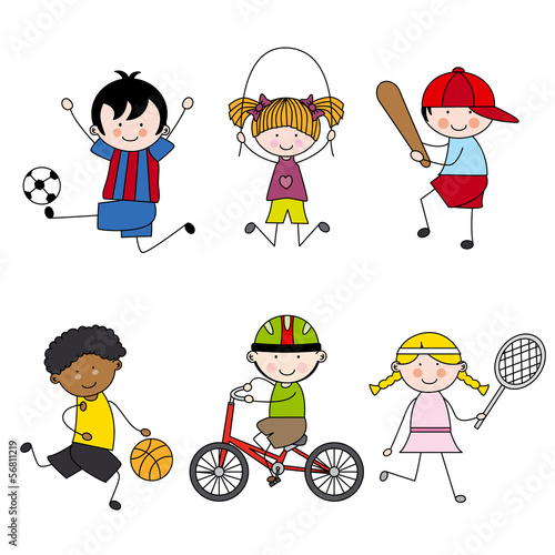 Set of vector cartoon sport icons