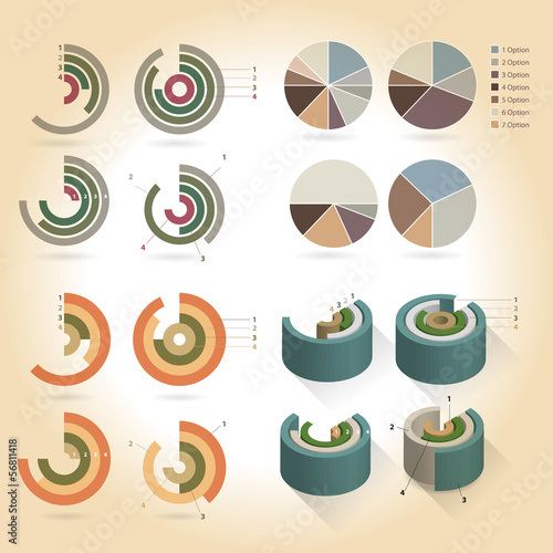 Infographics design pies and graphs