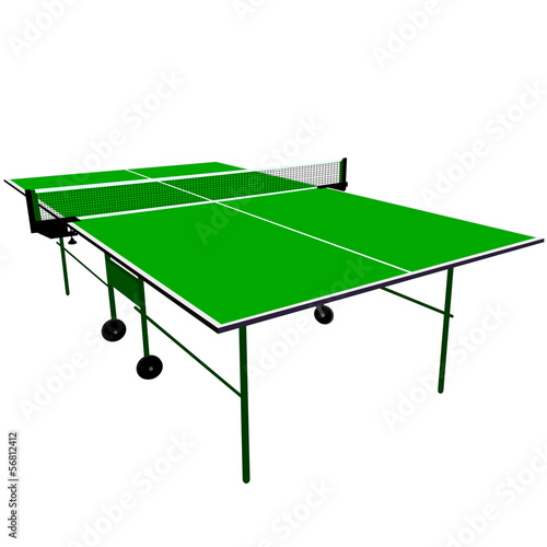Ping pong green table tennis. Vector illustration.