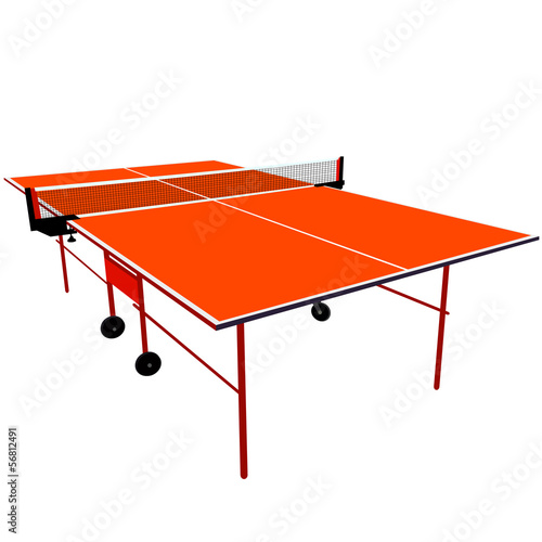 Ping pong orange table tennis. Vector illustration.