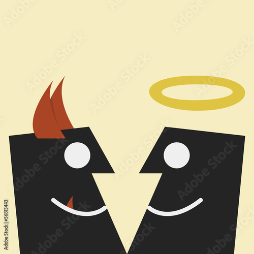Devil and angel vector