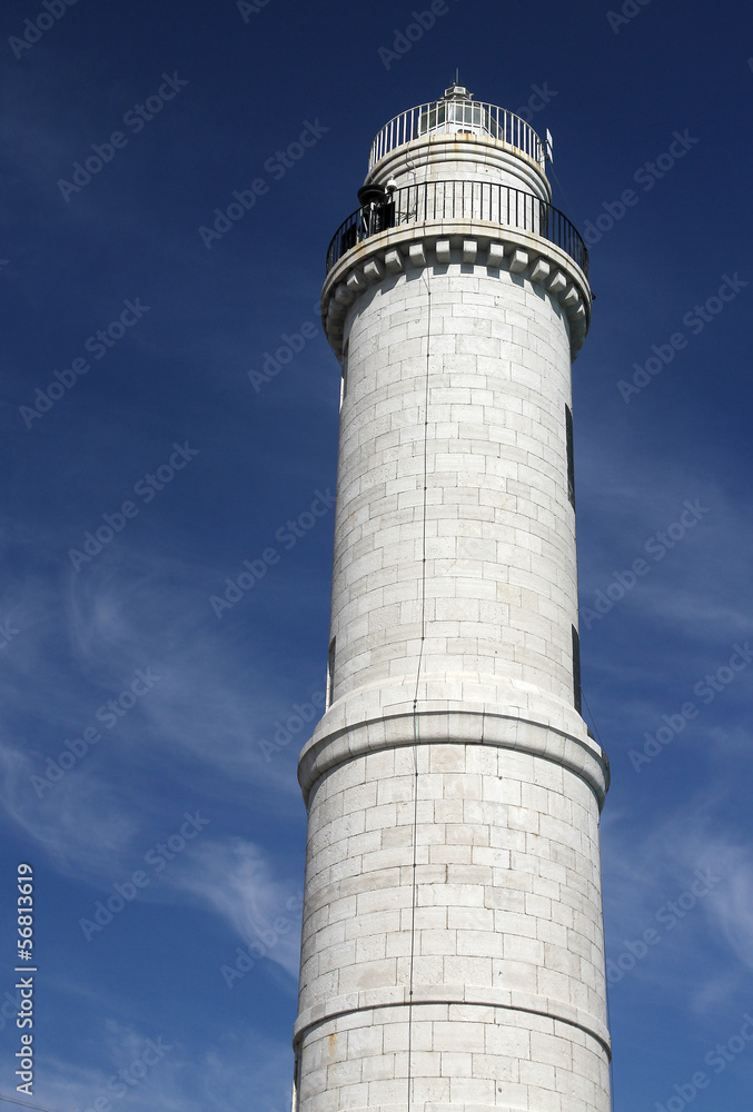 ancient white lighthouse on the island of Murano