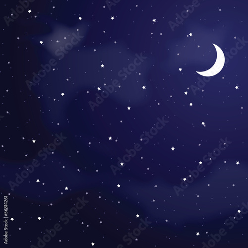 Vector illustration of night sky.