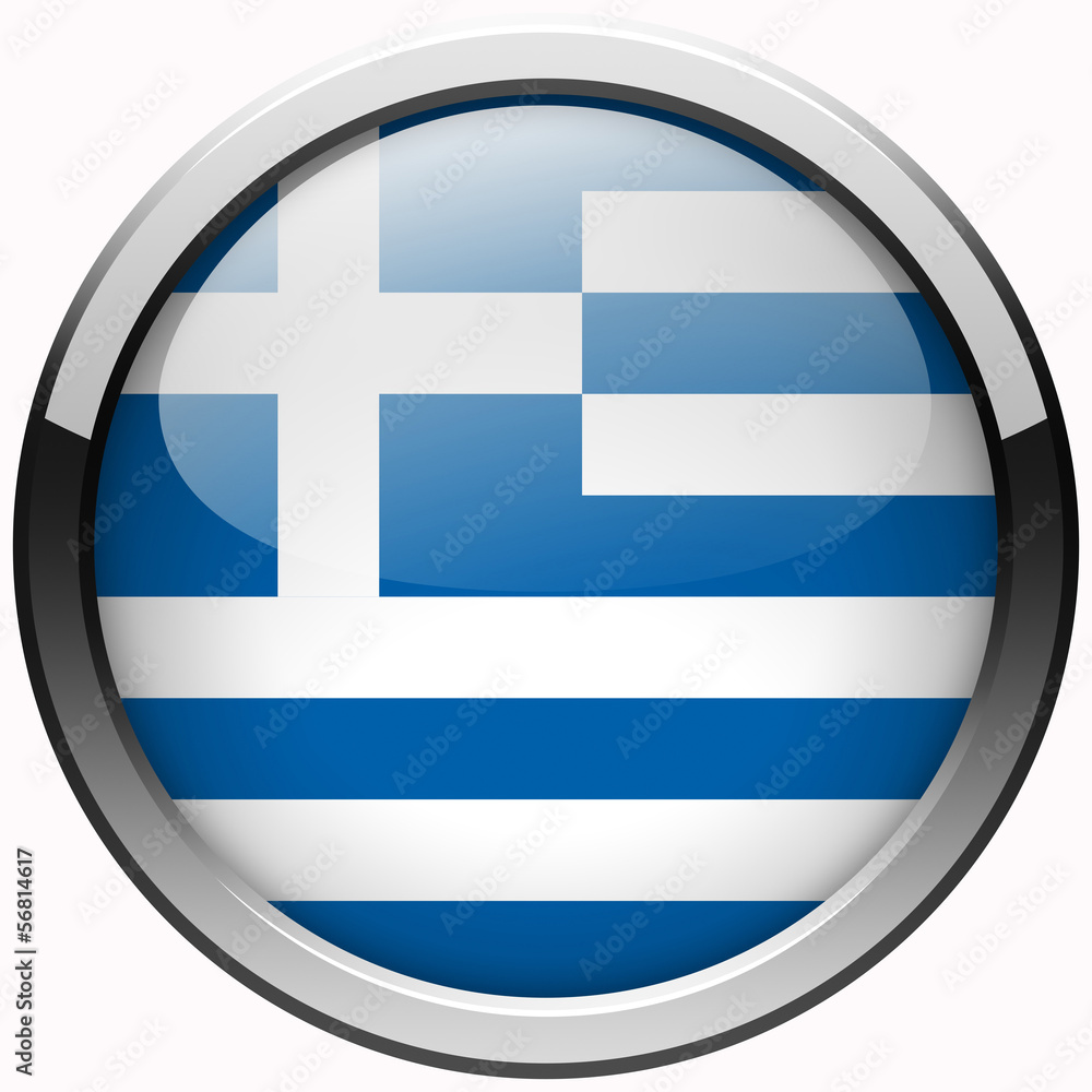 greece flag gel metal isolated button greece flag gel metal isolated button