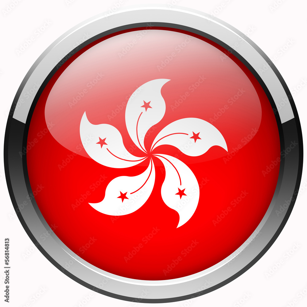 hong kong flag gel realistic metal button hong kong flag gel realistic metal button