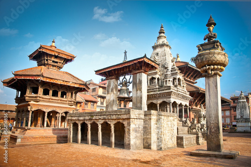 Temples of Durbar Square in Bhaktapur, Nepal. photo