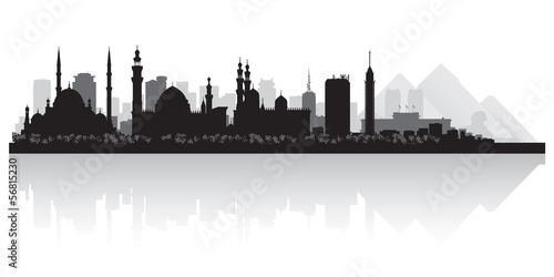 Cairo Egypt city skyline vector silhouette