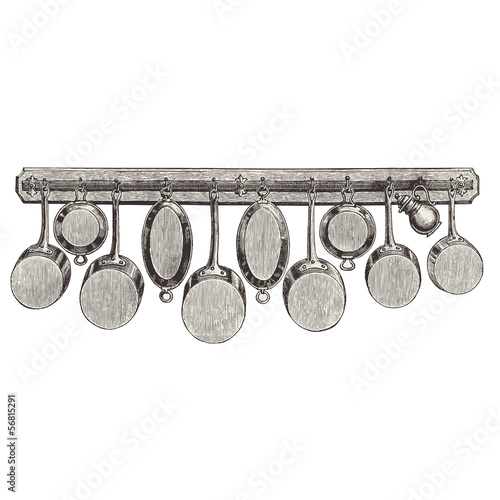 Pots hanging in the kitchen