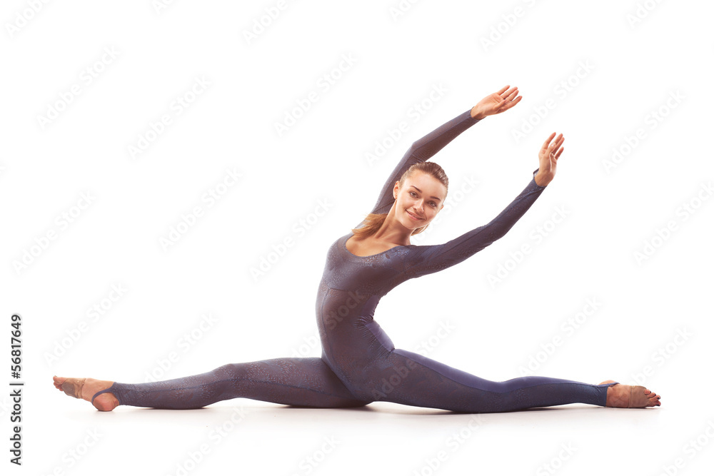 Woman doing stretching exercises Woman doing stretching exercises