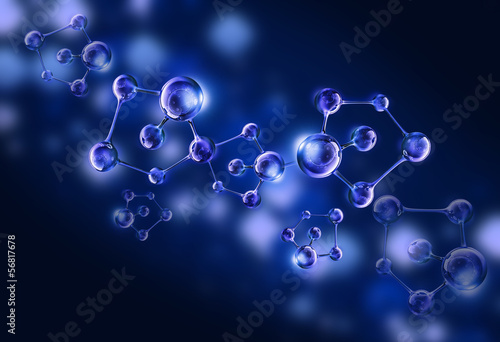 blue molecule dna cell illustration