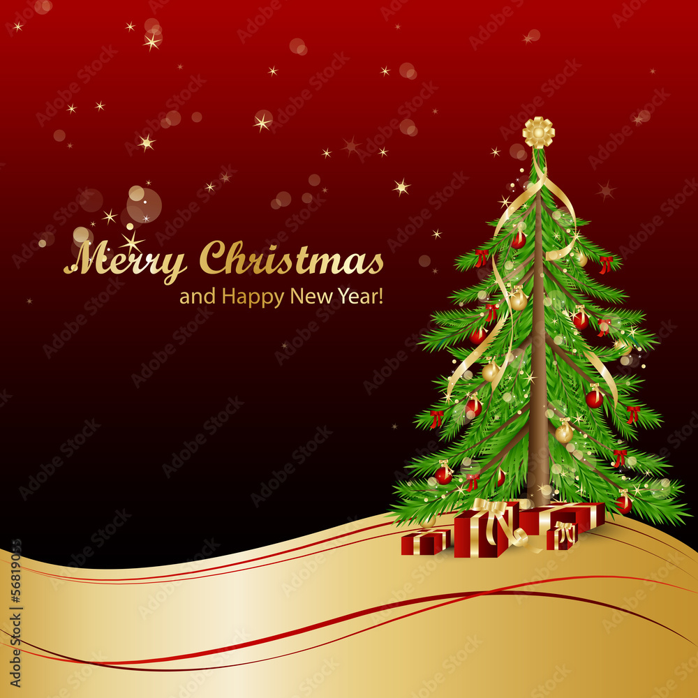 Christmas Tree Background - Vector Illustration Christmas Tree Background - Vector Illustration