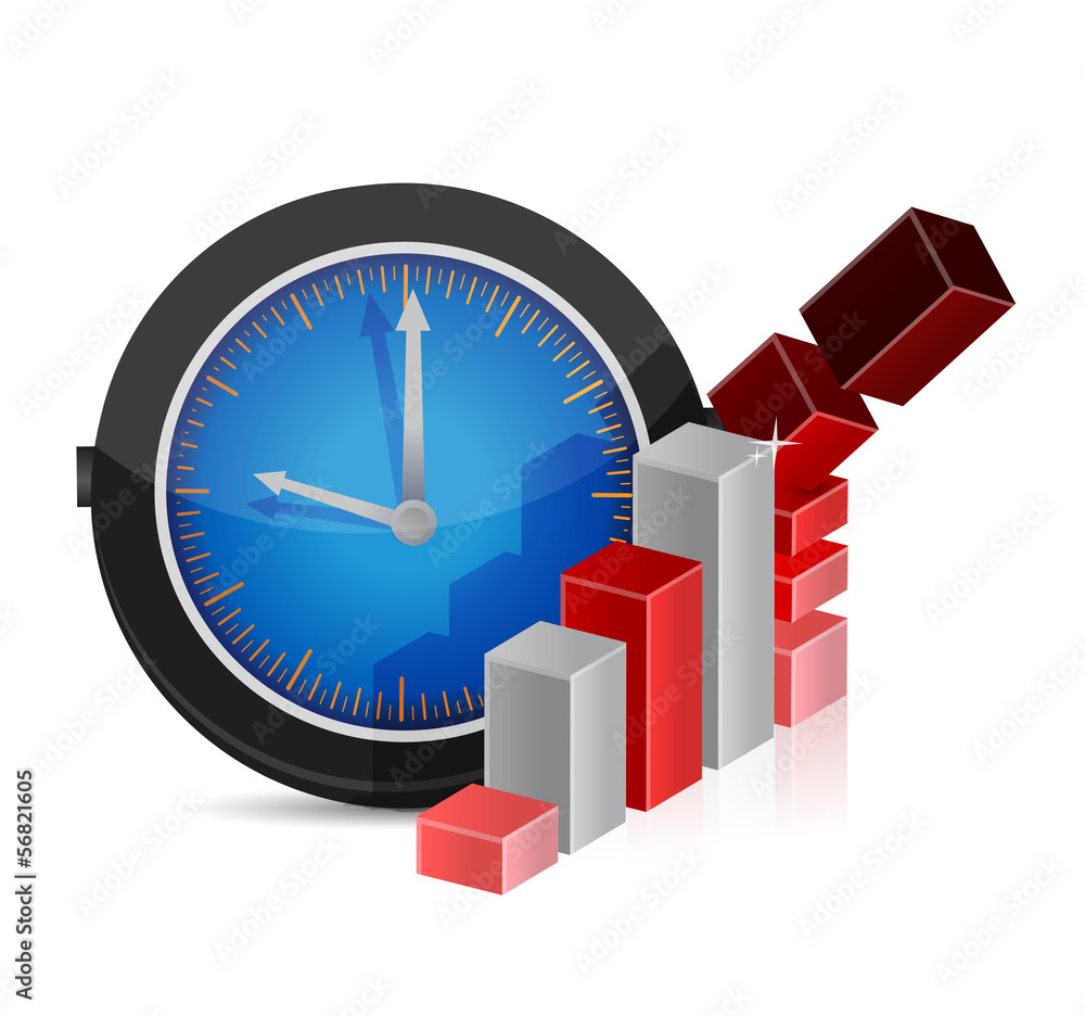 watch and falling business graph watch and falling business graph
