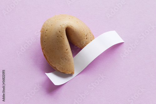 Broken fortune cookie with blank message