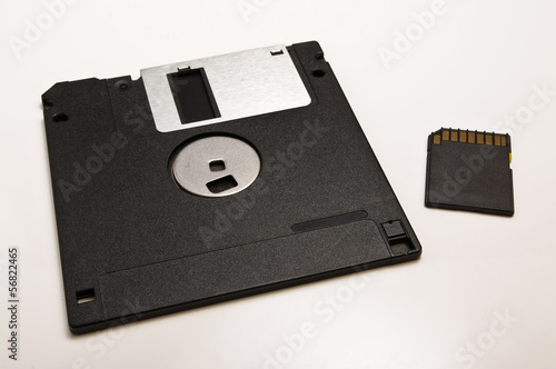 Floppy disc and SD card