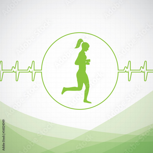 Woman running medical background