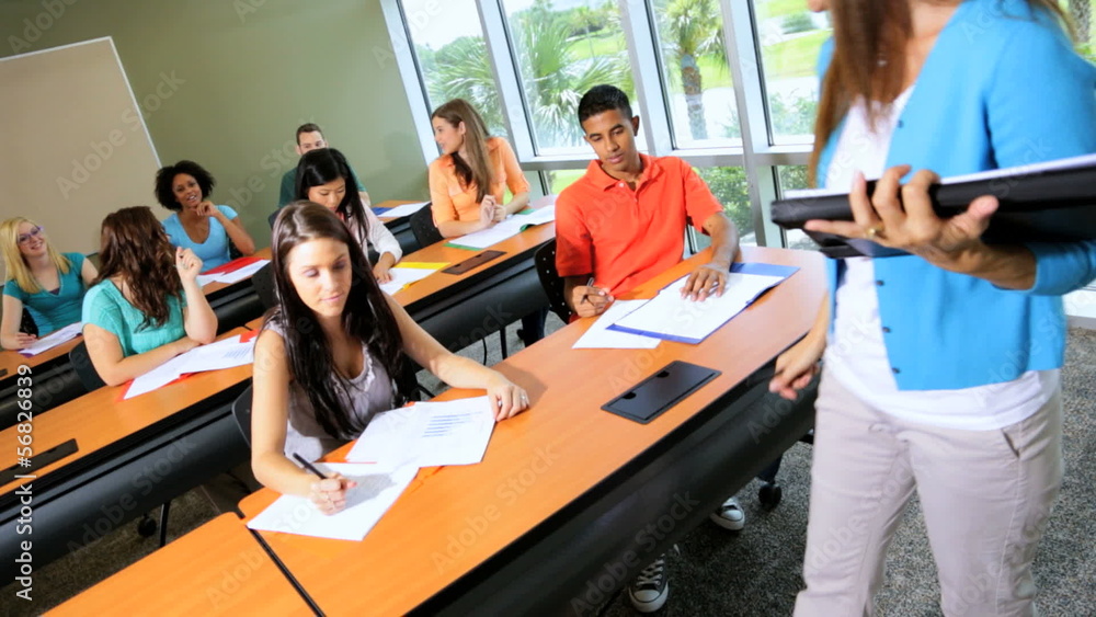 Classroom Teenage Students College Diploma Course Classroom Teenage Students College Diploma Course
