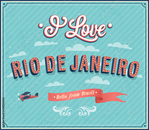Vintage greeting card from Rio De Janeiro - Brazil.