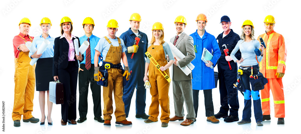 Obraz premium Construction workers group.