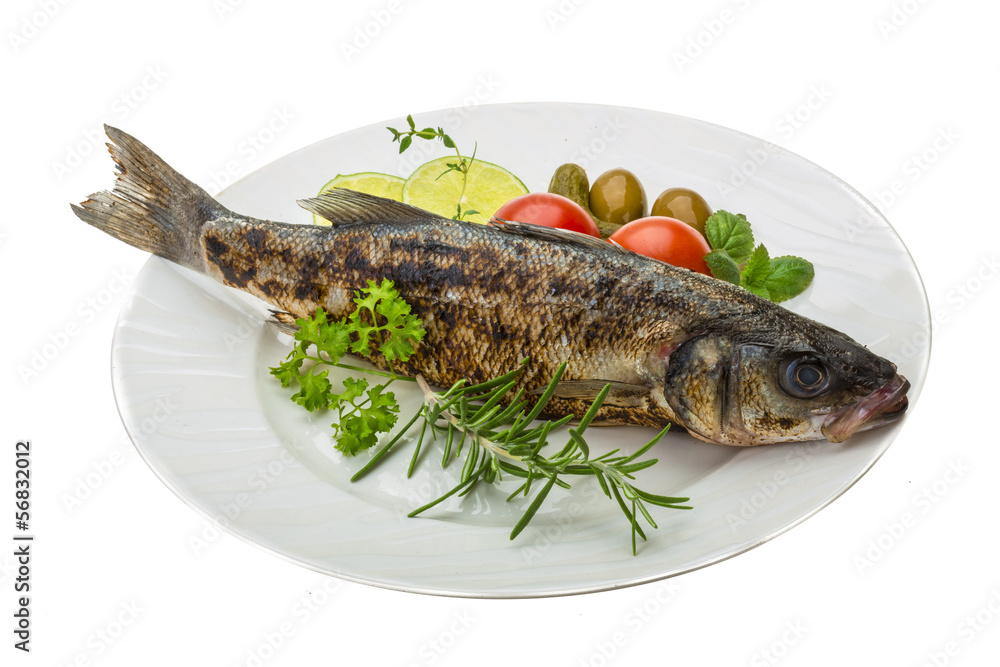 Roasted seabass