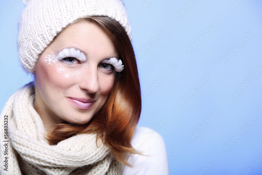 winter fashion woman warm clothing creative makeup winter fashion woman warm clothing creative makeup