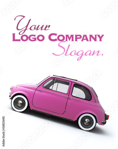 Pink retro car