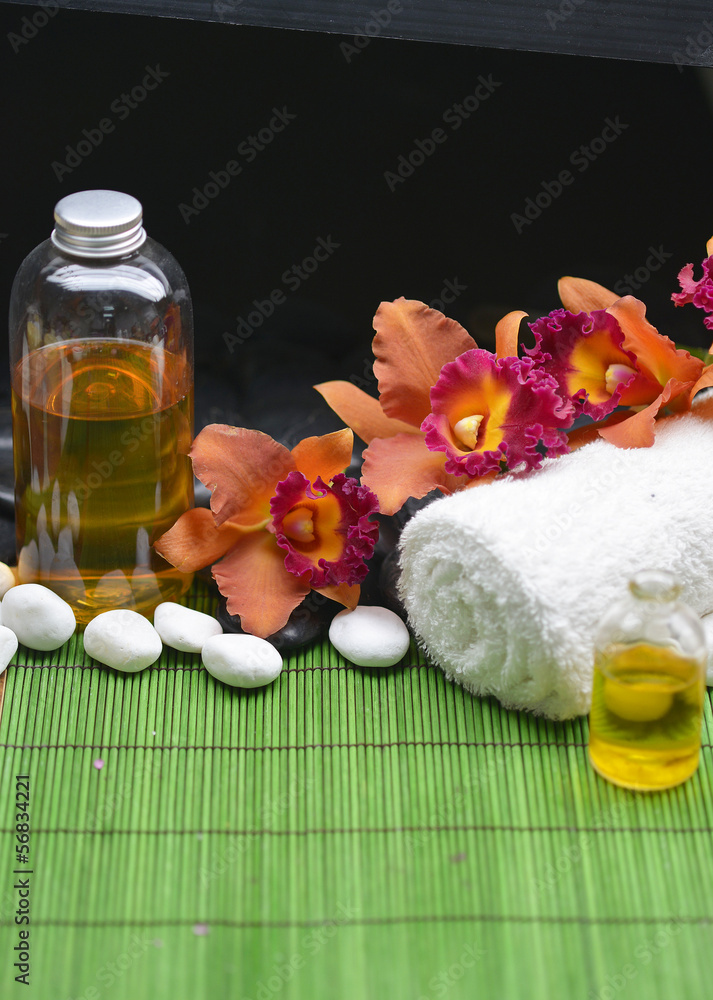 Spa and wellness on green mat Spa and wellness on green mat