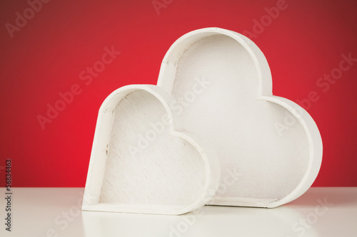 Love Concept - Two White Hearts