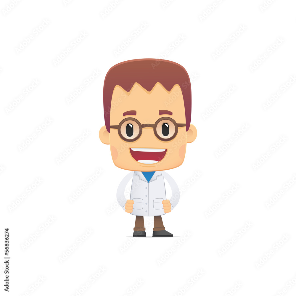 scientist. in various poses for use in advertising,
