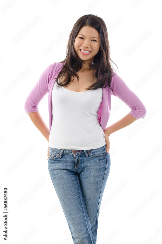 Fototapeta premium Portrait of Asian girl smiling