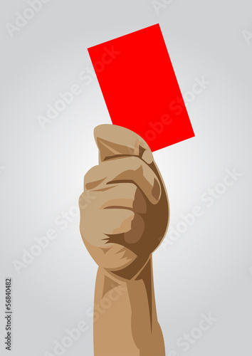 Hand of a judge showing red card vector images