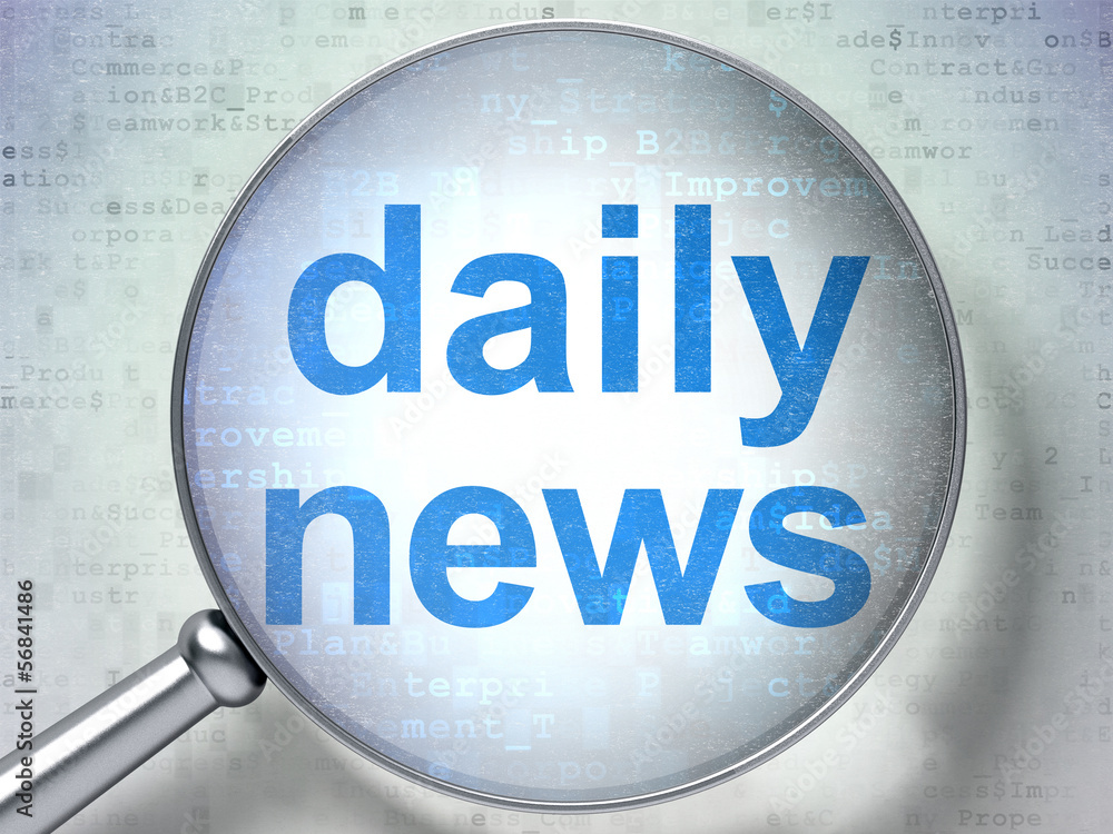 News concept: Daily News with optical glass News concept: Daily News with optical glass
