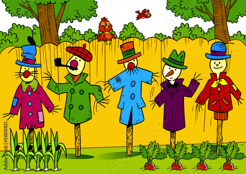 Scarecrows in the garden