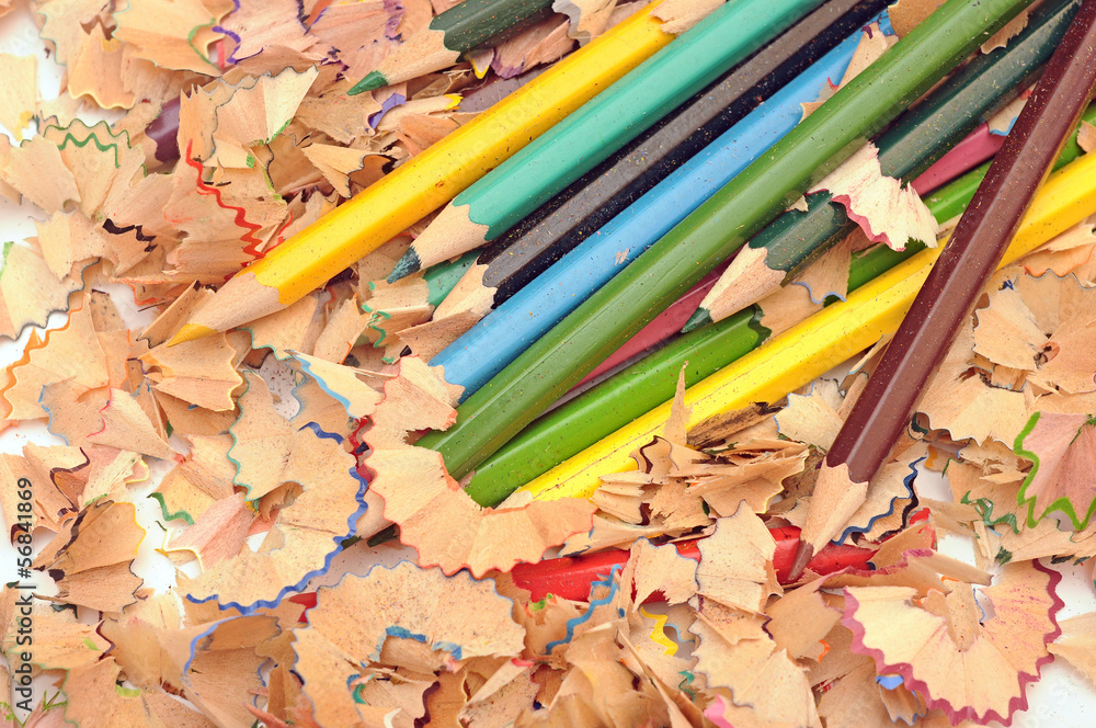 heap of color pencil shaves. Back to school concept. heap of color pencil shaves. Back to school concept.