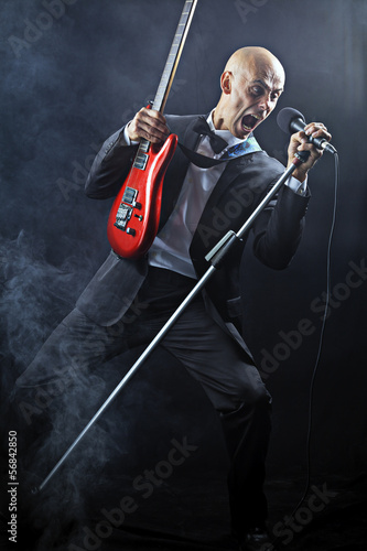 Screaming singer guitarist color image