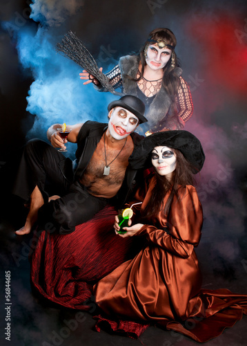 group of people  wearing for Halloween