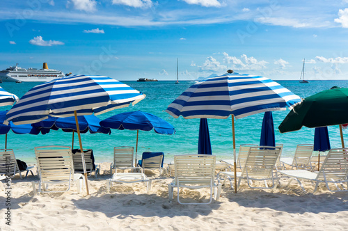 Beautiful beach in Philipsburg, Saint Martin, Carribean Islands