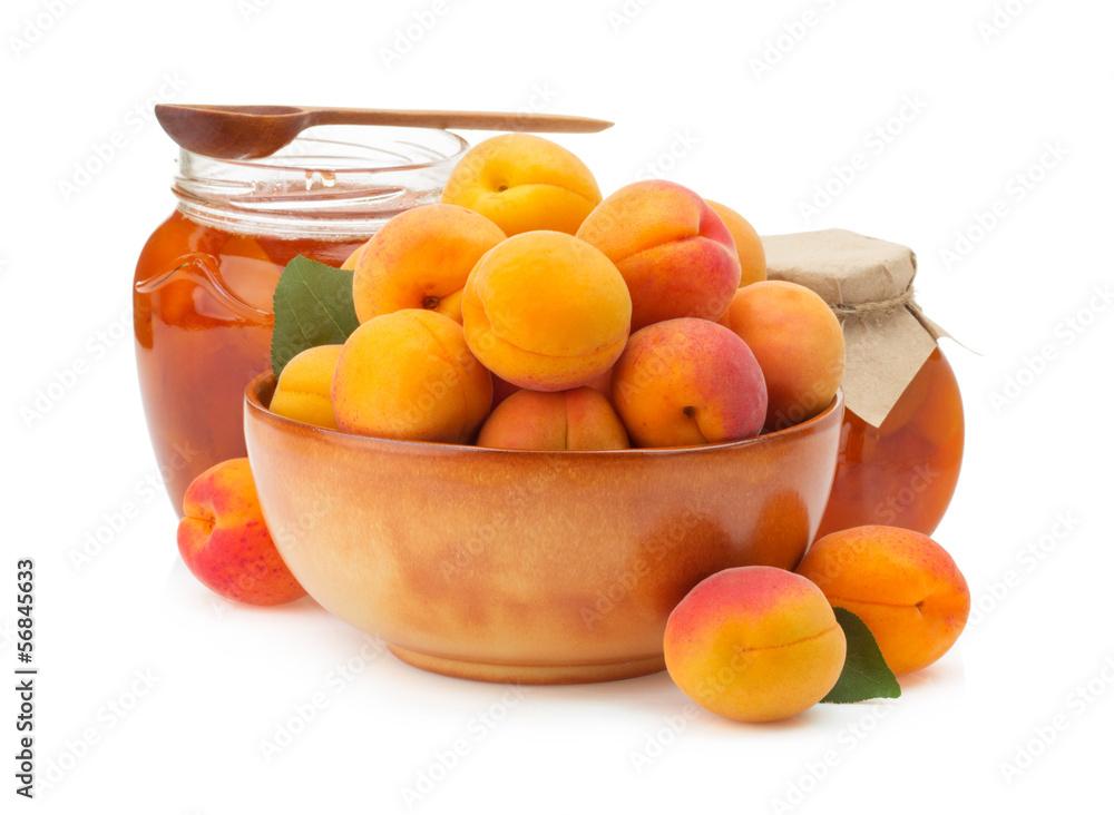 apricot on white background