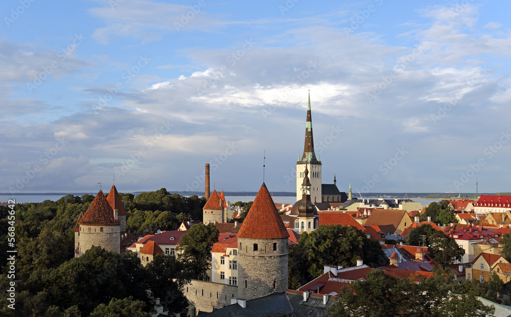 Scenic view of the Old Town in Tallinn, Estonia