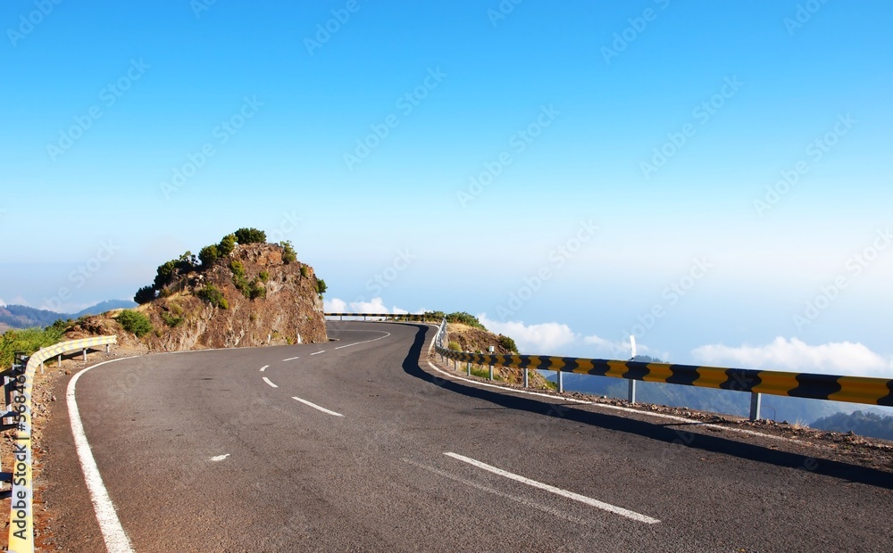 Madeira road on the top of the clouds