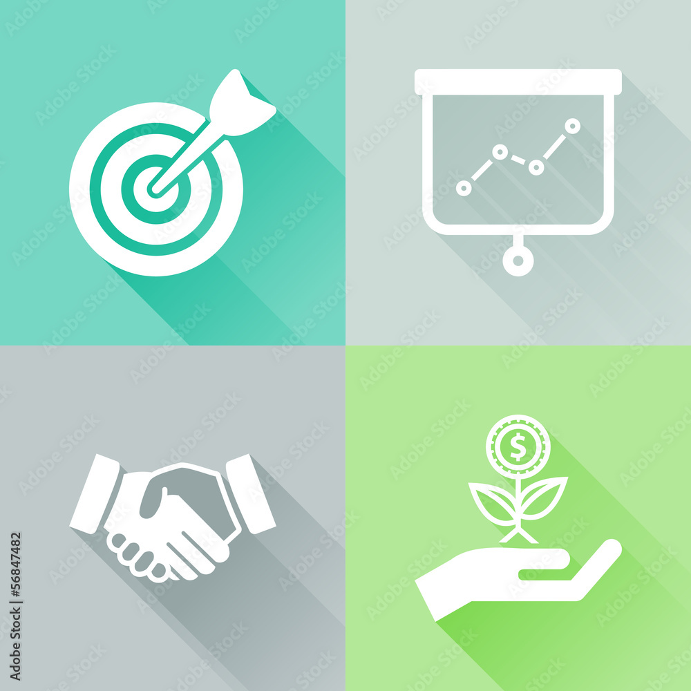 Success colorful flat icons Success colorful flat icons