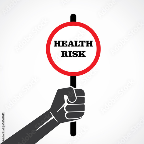 health risk word banner hold in hand stock vector
