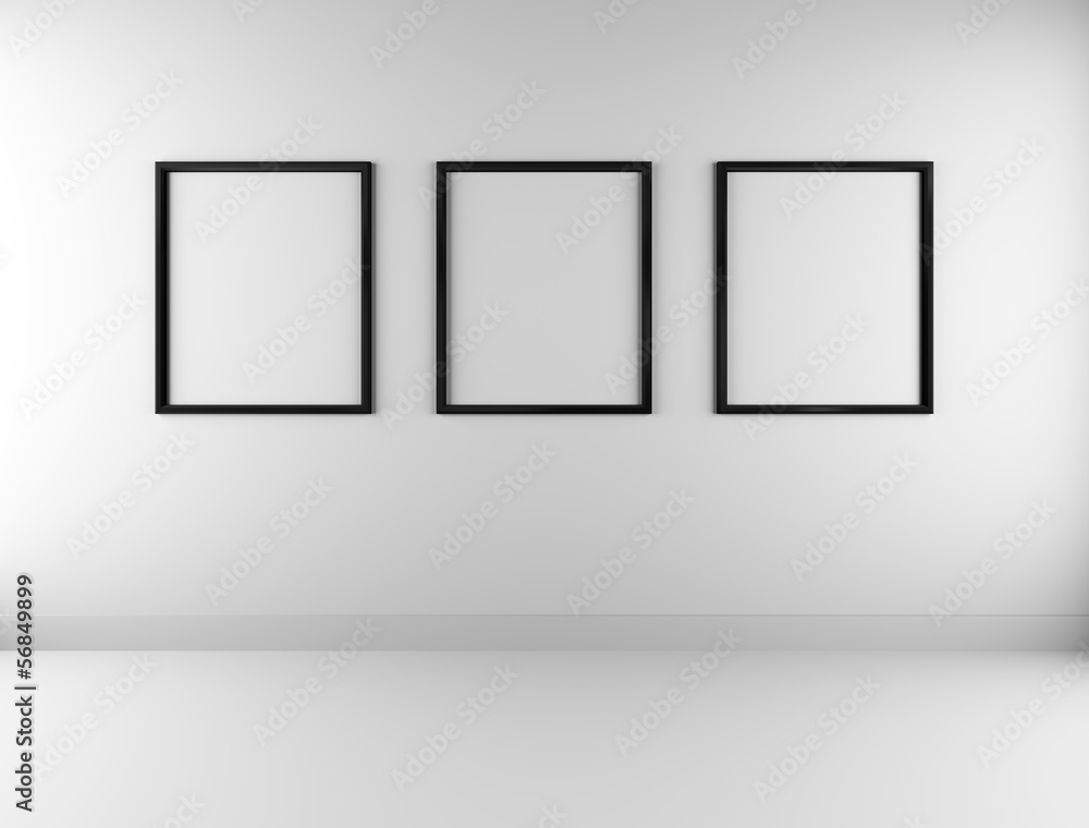 Three blank picture frames Three blank picture frames