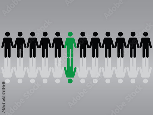 Set of normal and successful people background