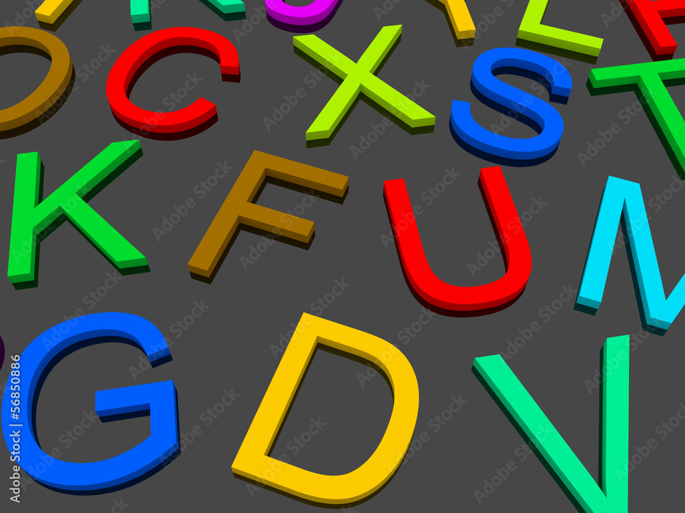 letters of the English alphabet. letters of the English alphabet.