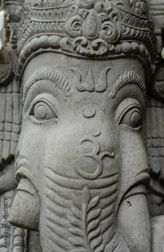 close- up face of ganesh statue