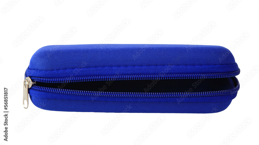 blue glasses case isolated on white blue glasses case isolated on white