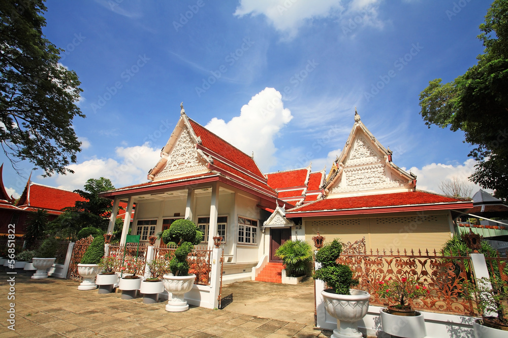 Thai temple architecture of wat Chalerm Phrakiat