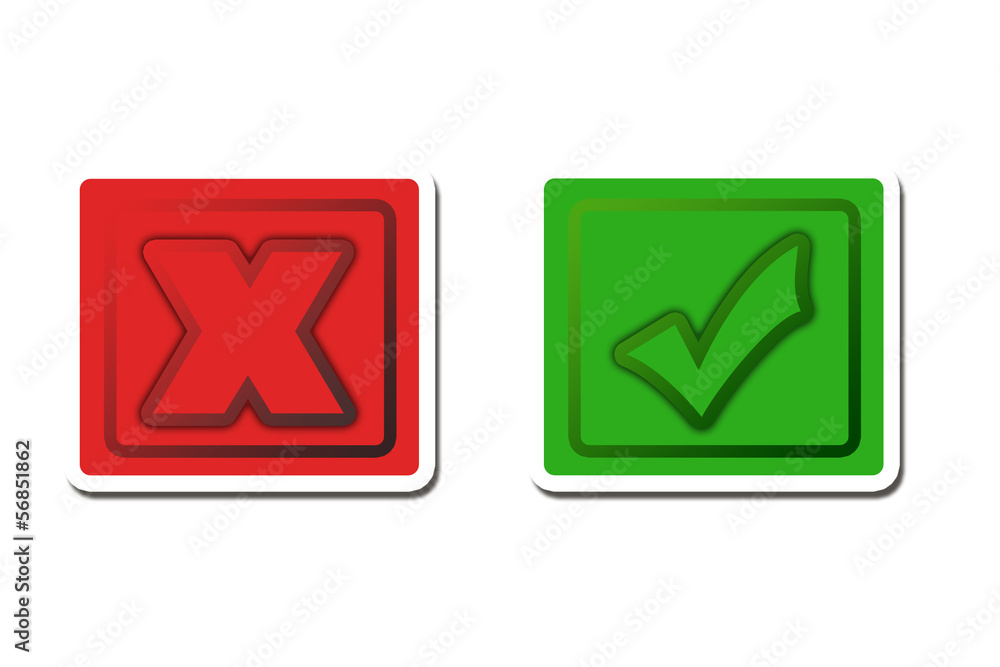 Check and cancel icons Buttons x und haken Check and cancel icons Buttons x und haken