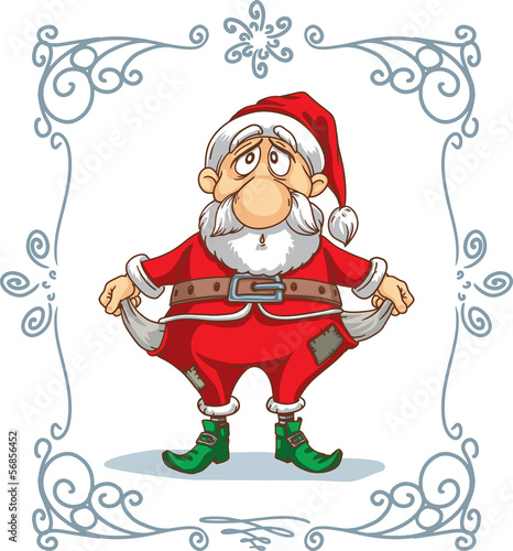 Broke Santa Vector Cartoon